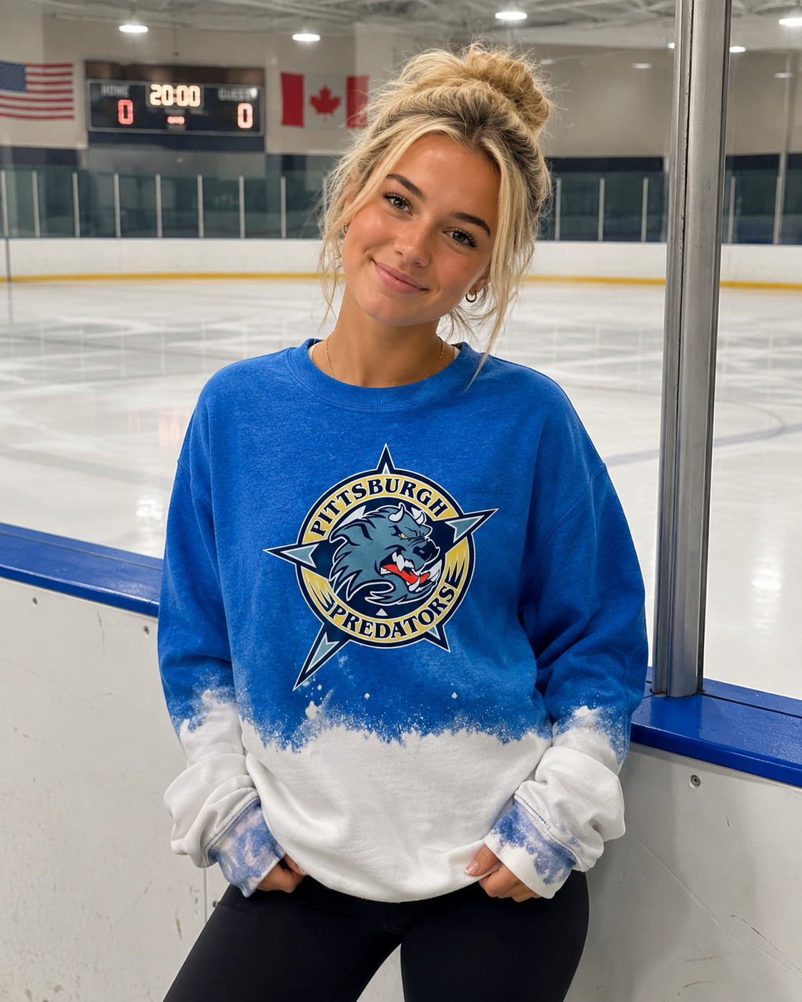 PITTSBURGH PREDATORS LOGO OMBRE CREWNECK