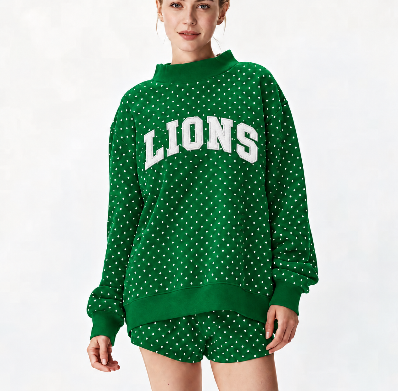 SOUTH FAYETTE LIONS DOTTED MOCK NECK