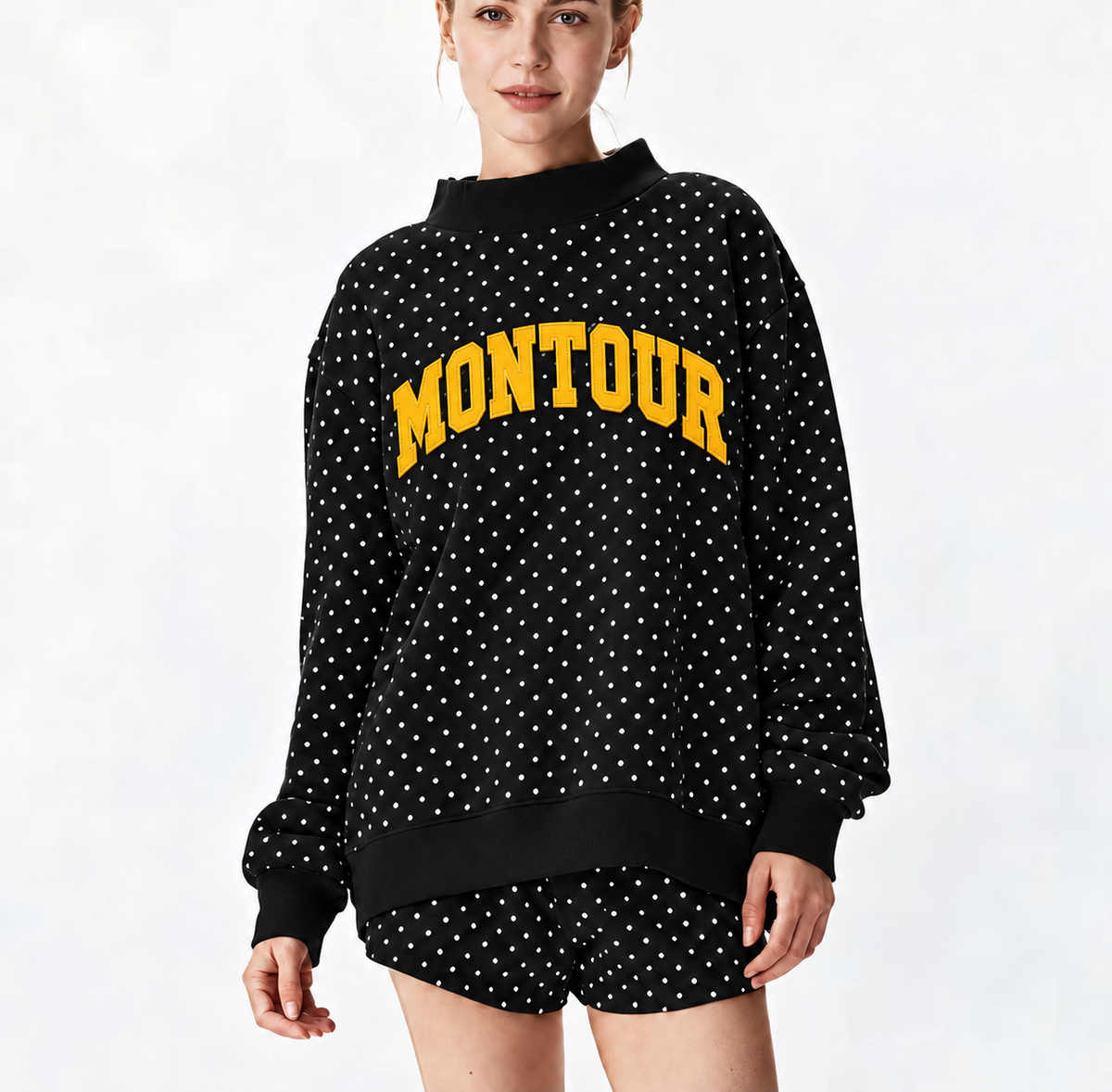 MONTOUR DOTTED MOCK NECK