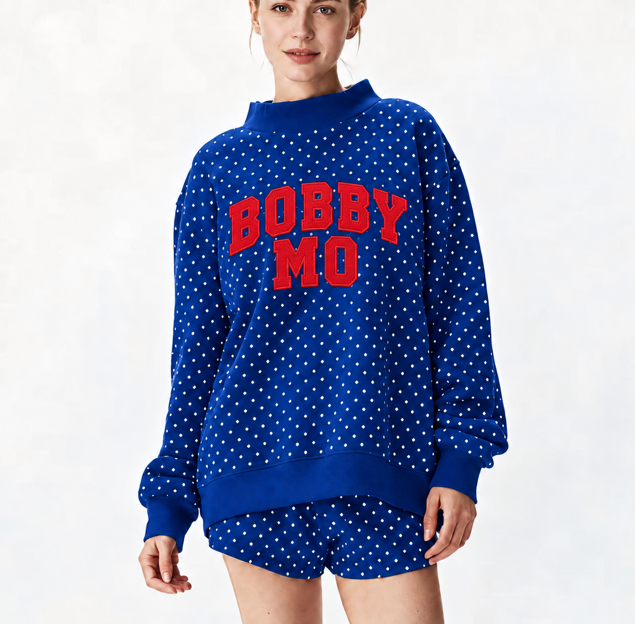 BOBBY MO DOTTED MOCK NECK