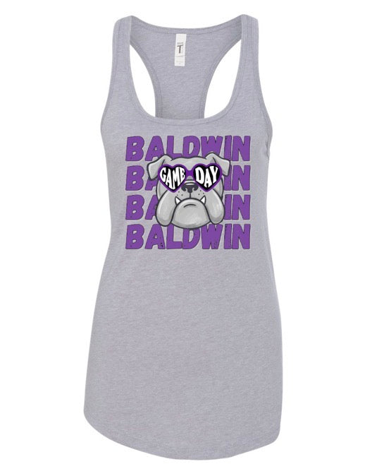 BULLDOGS GAME DAY HEART GLASSES TANK