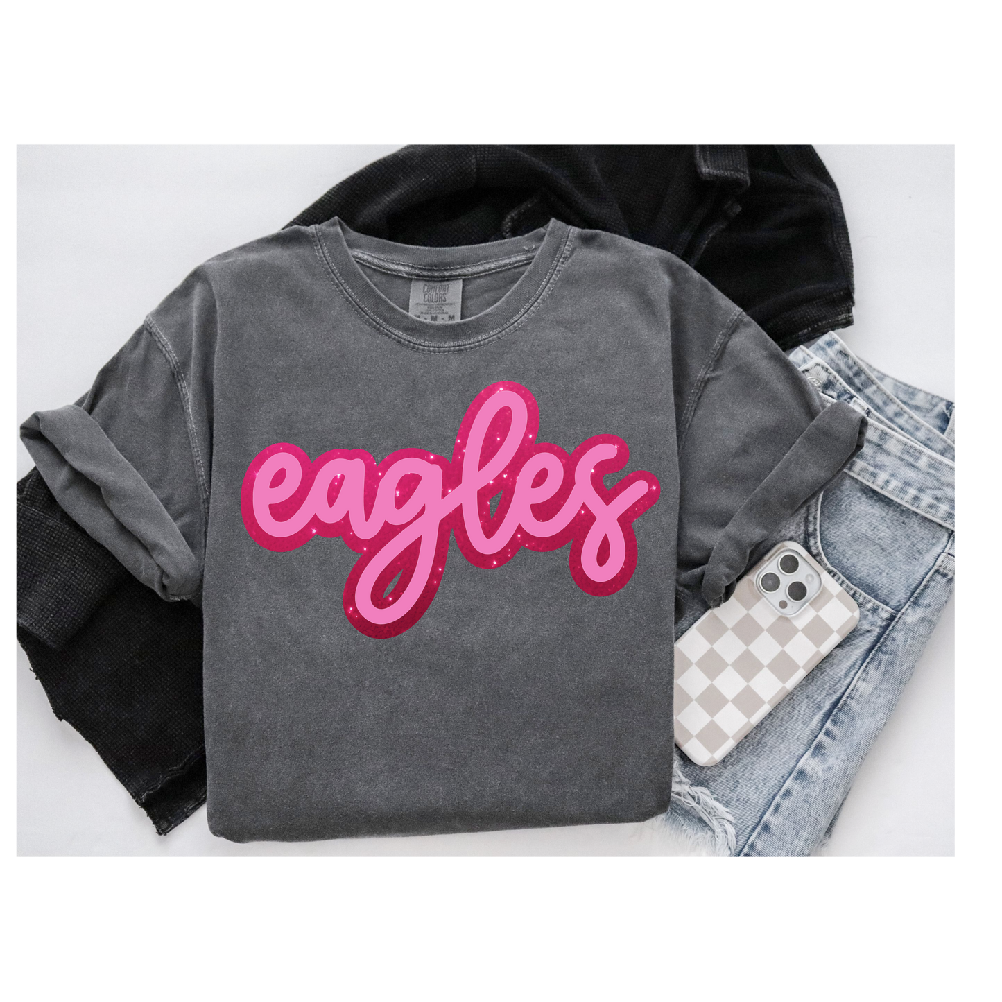 EAGLES FAUX GLITTER T SHIRT