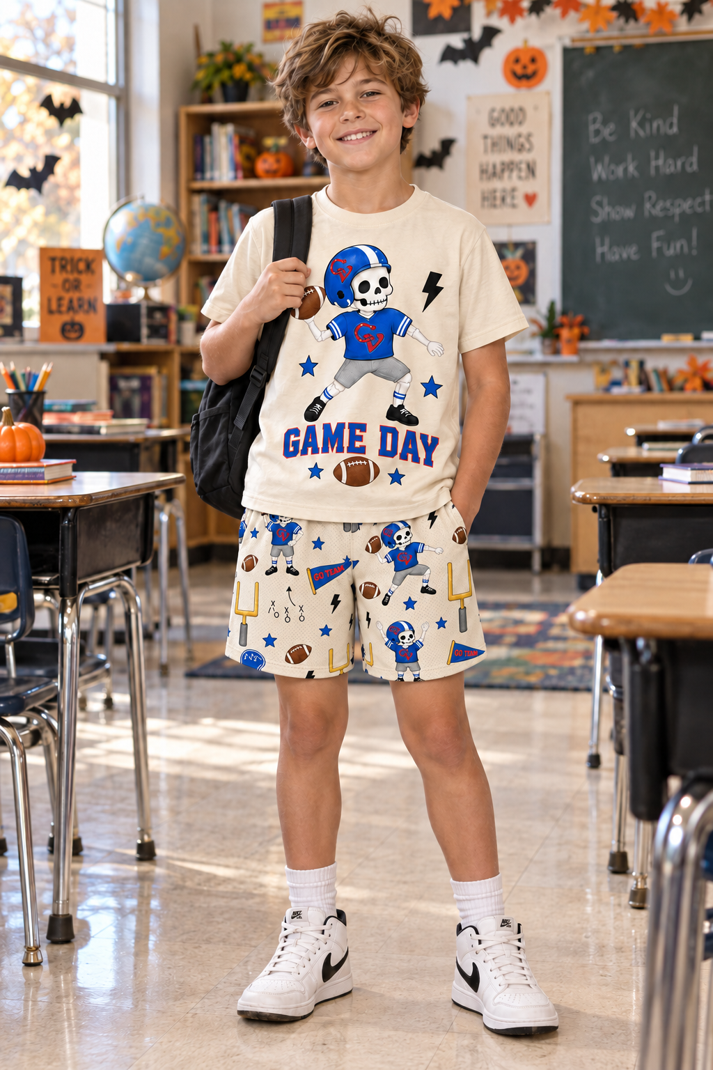 CHARTIERS VALLEY BOYS FOOTBALL HALLOWEEN SHORTS