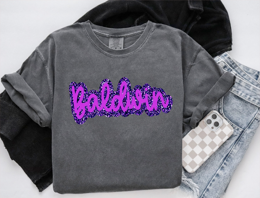 BALDWIN FAUX GLITTER T SHIRT