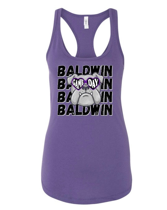 BULLDOGS GAME DAY HEART GLASSES TANK