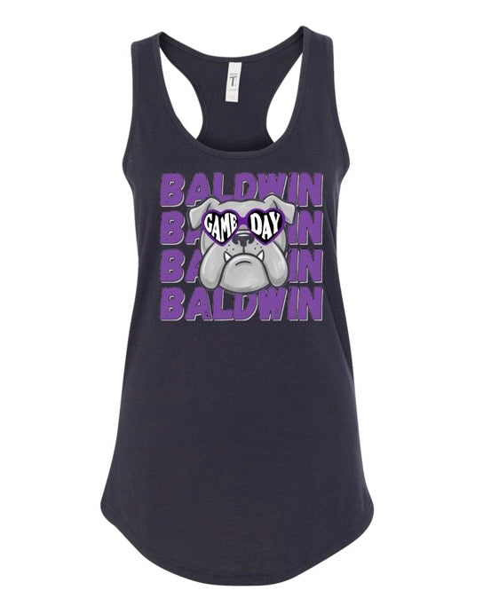 BULLDOGS GAME DAY HEART GLASSES TANK