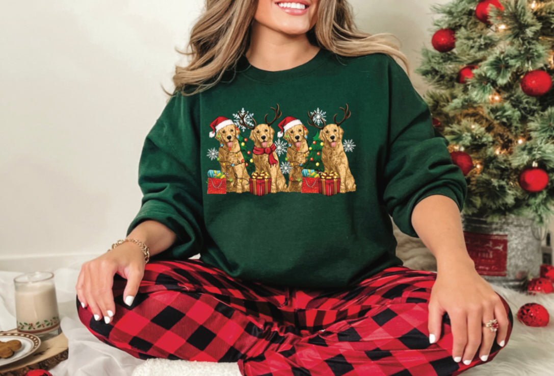 Golden Christmas crewneck