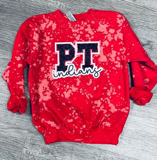 PT INDIANS RED DOTTED CREW