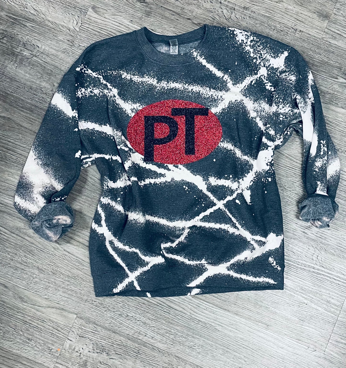 PT Criss Cross Pattern Dark Heather Grey CrewNeck