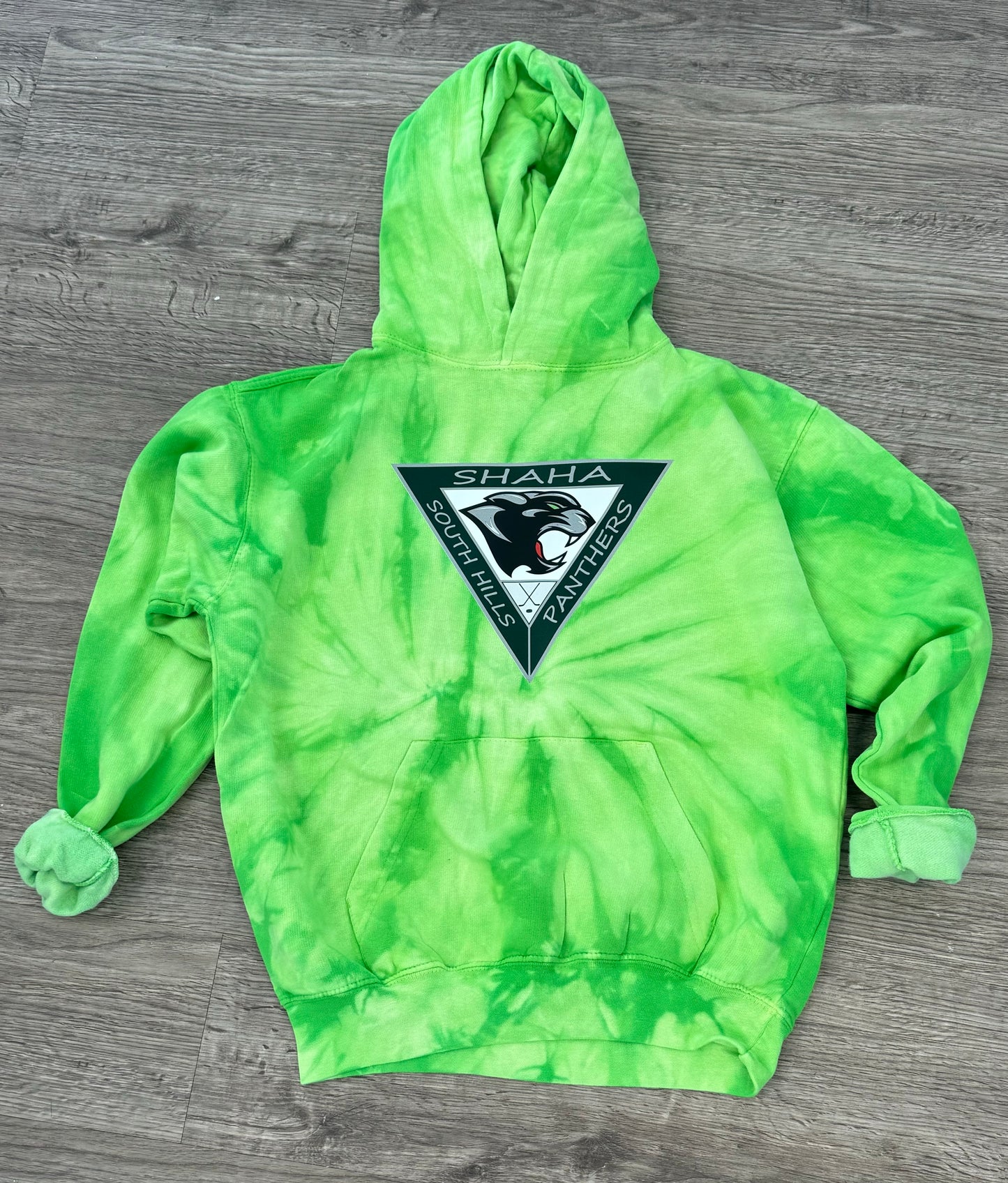 GREEN TIE DYE SHAHA HOODIE