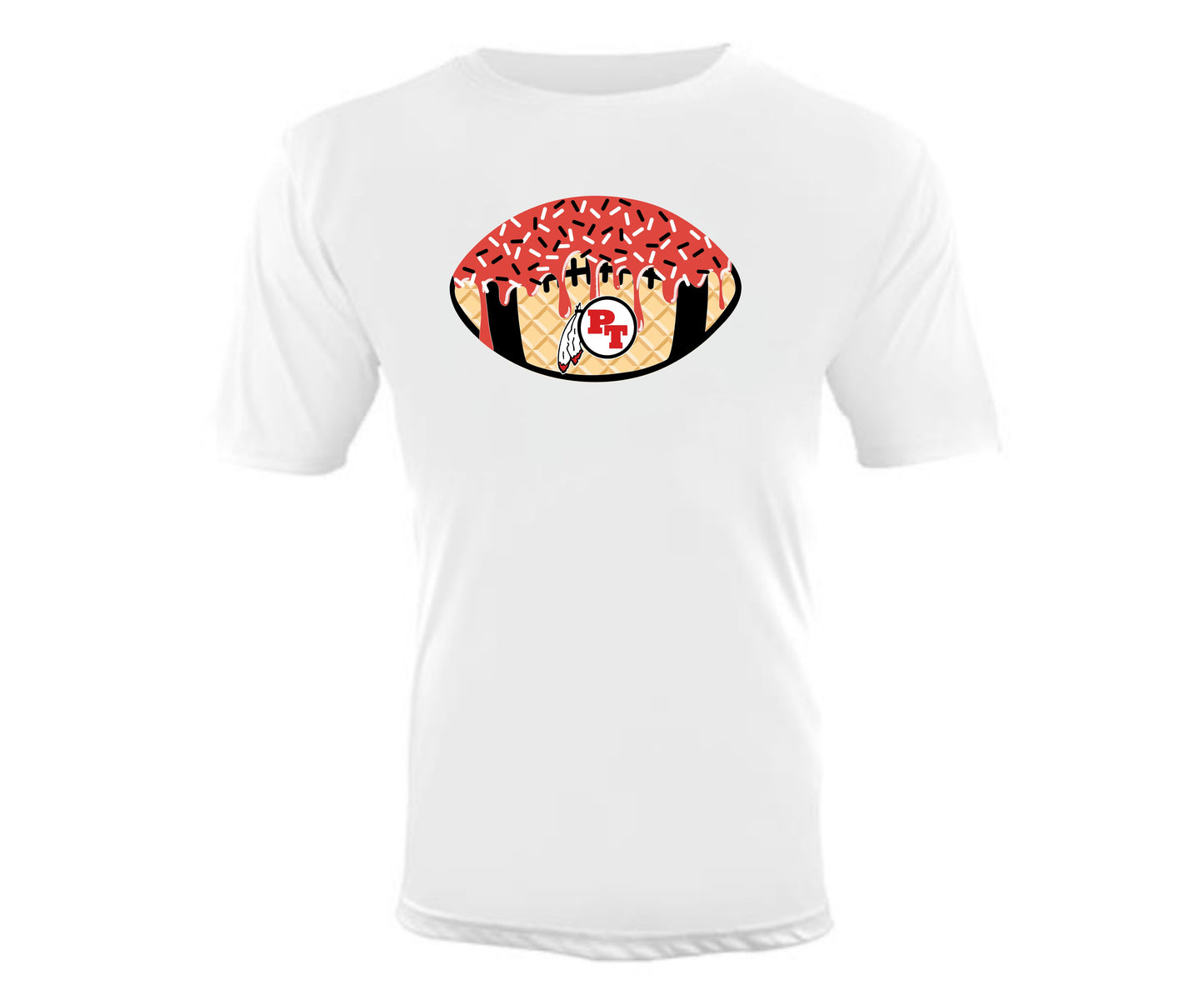 PETERS TOWNSHIP Football Ice Cream Drip Shirt