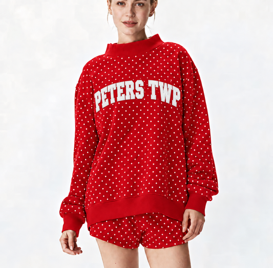 PETERS TWP DOTTED MOCK NECK