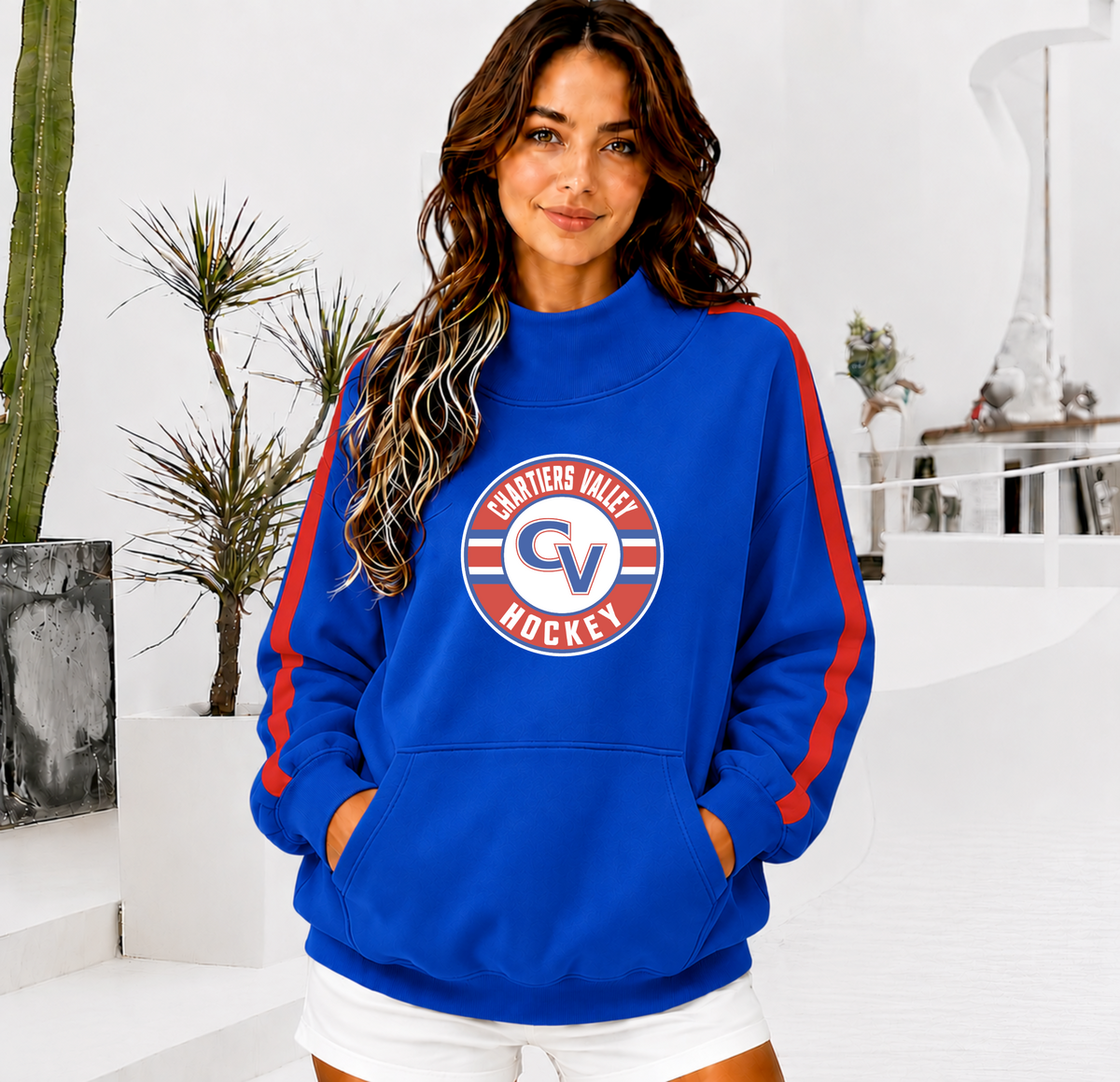 CHARTIERS VALLEY HOCKEY RETRO MOCK NECK