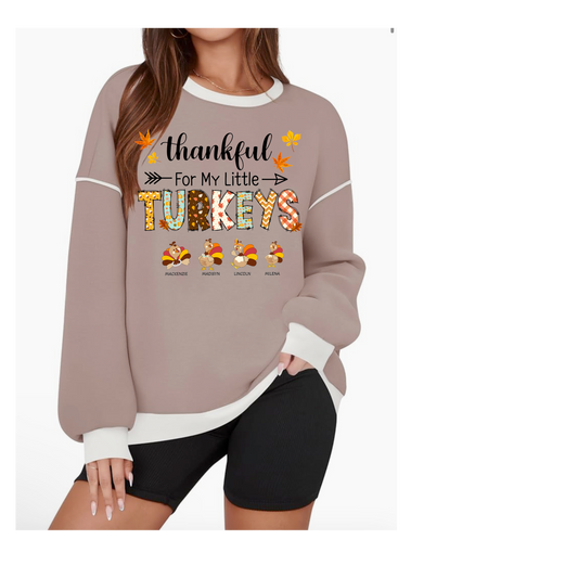 CUSTOM THANKFUL TURKEY SWEATSHIRT