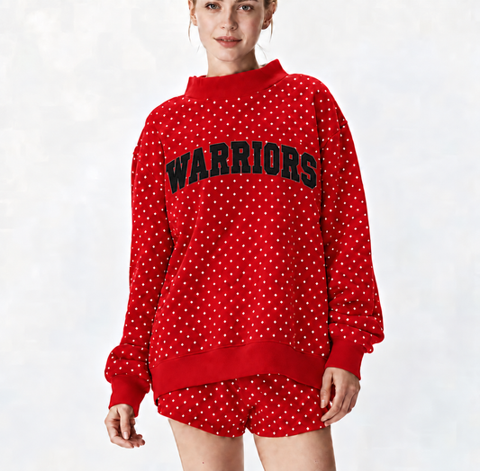 ELIZABETH FORWARD WARRIORS DOTTED MOCK NECK