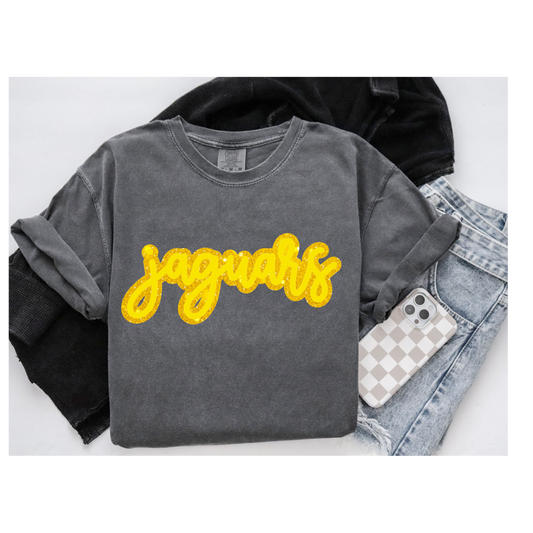 JAGUARS FAUX GLITTER T SHIRT