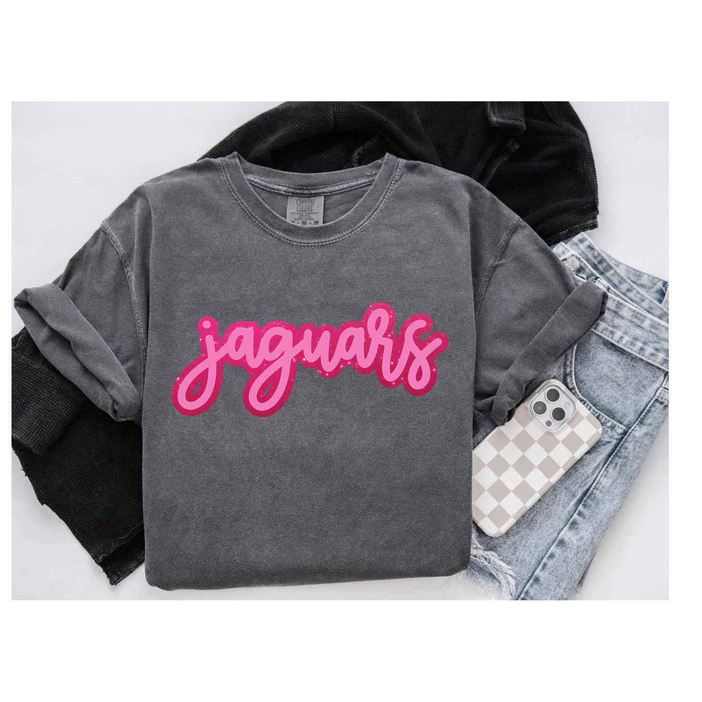 JAGUARS FAUX GLITTER T SHIRT